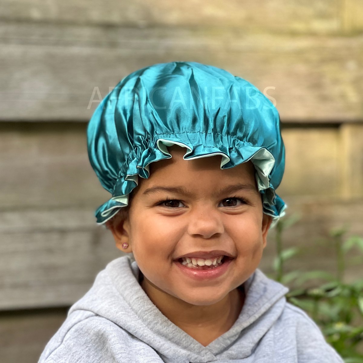 Groene Satijnen Slaapmuts voor Kinderen van 3-7 jaar AfricanFabs® / Kinder Hair Bonnet / Haar bonnet van Satijn / Satin bonnet