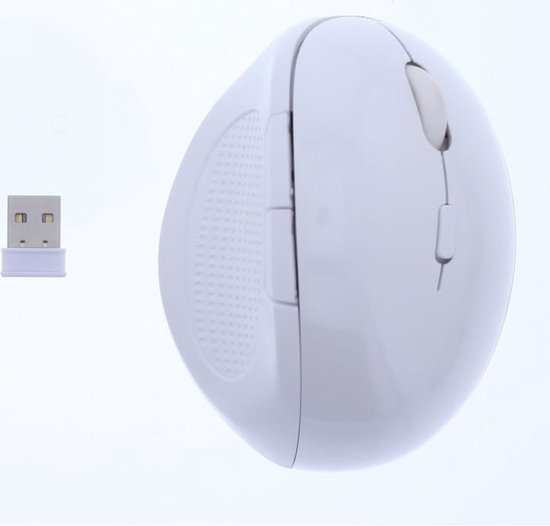 Draadloze Muis Ergonomische Optische 2.4G 1600DPI Draadloze Rechterhand G-215 Voor PC Laptop - wit