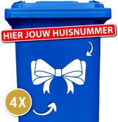 Container sticker - Variant: Strik - Kleur: Wit - Aantal: 4 Stuks - Stickers volwassenen - Container stickers - sticker - stickers