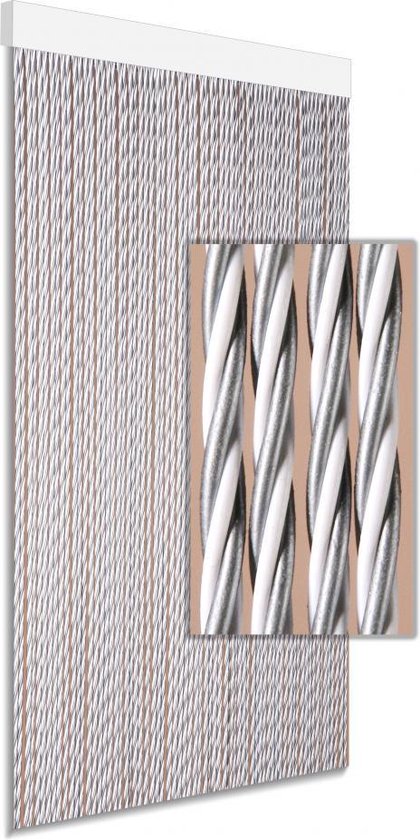DEGOR - vliegengordijn - deurgordijn - Dara - grijs wit - 90x210cm