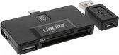 InLine Micro USB OTG kaartlezer met 2-poorts USB Hub