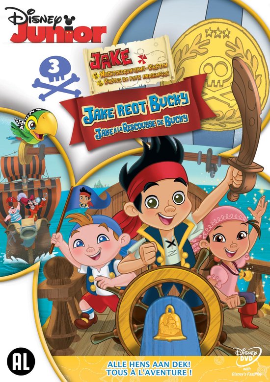 Cover van de film 'Jake En De Nooitgedachtland-Piraten - Jake Redt Bucky'