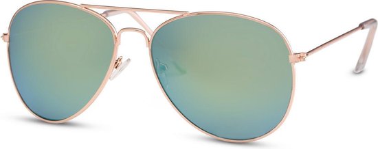 bol.com | Cheapass Zonnebrillen - Pilotenbril - Goedkope zonnebril - Soft  groene spiegelglazen