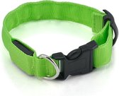 Led hondenhalsband lichtgevend, met optie knipperend licht,  licht groen