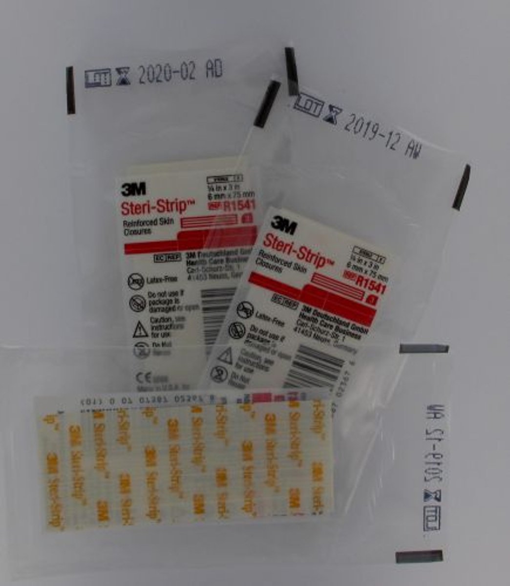 3M Steristrip R1541 - 6x75mm Wondpleister, 3 zakjes met 3 strips