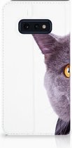 Geschikt voor Samsung Galaxy S10e Uniek Standcase Hoesje Kat
