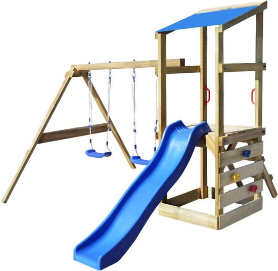 vidaXL Speeltoestel met ladders, glijbaan en schommels 290 x 260 x 235