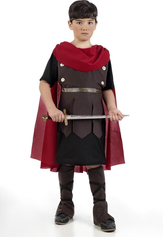 Limit - Strijder (Oudheid) Kostuum - Romeinse Tribuun Eerste Legioen - Jongen - rood,bruin - Maat 146 - Carnavalskleding - Verkleedkleding