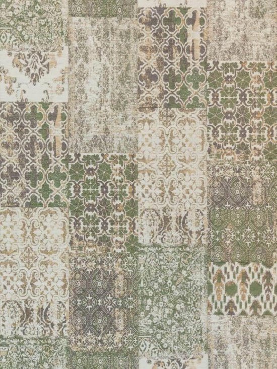 Vintage Vloerkleed Patchwork - Deco Olive - 280x380 Groen Tapijt | bol.com