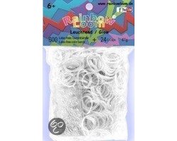 Rainbow Loom Wit - glow in the dark Met 24 Clips
