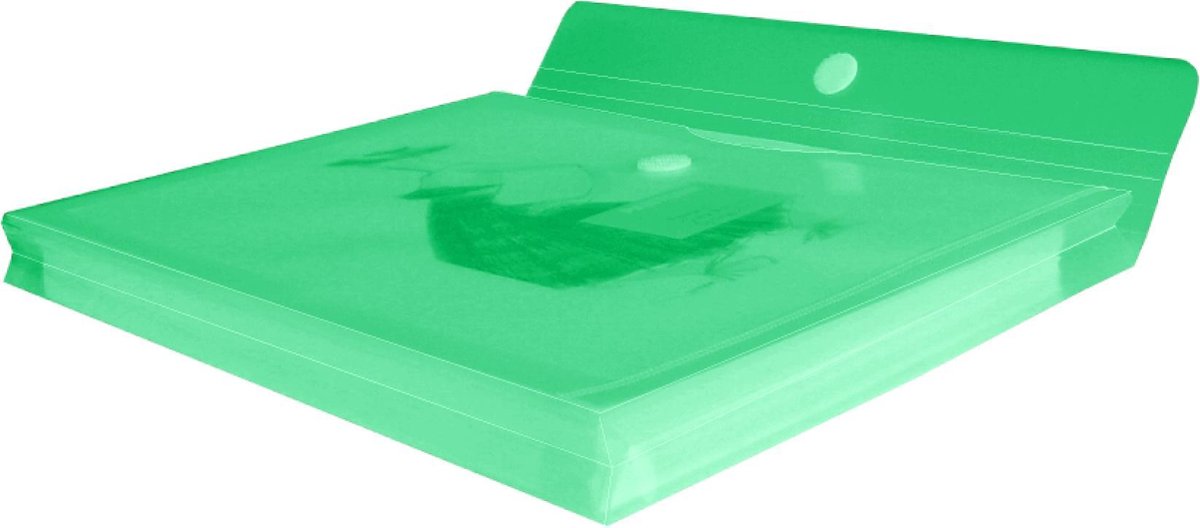 2x EXXO-HFP #90736 - A4 XL Documentenmap - Cap. 30mm - Klitsluiting - Groen - 10 stuks (2 pak @ 10 stuks)