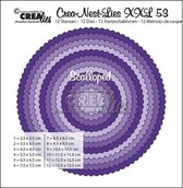 Crealies Crea-nest-Mal XXL no. 53  scalloped circles maximaal 13.5x13.5 centimeter / XXL53