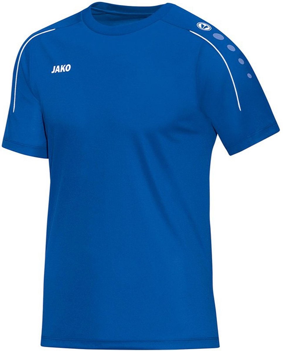 Jako Classico T-shirt Junior  Sportshirt - Maat 140  - Unisex - blauw/wit