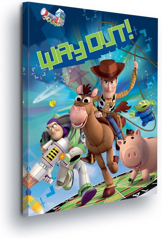 Toy Story Woody Buzz Bully Canvas Print 100cm x 75cm