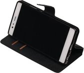Zwart Huawei P9 TPU wallet case booktype cover HM Book