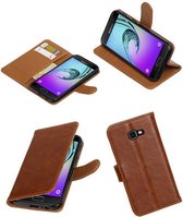Bruin vintage lederlook bookcase wallet Telefoonhoesje voor de Samsung Galaxy A5 (2017)