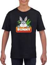 Bunny het konijn t-shirt zwart voor kinderen - unisex - konijnen shirt XS (110-116)
