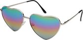 Freaky Glasses® Hartjes dames zonnebril - Pride zonnebril - regenboog spiegel lenzen