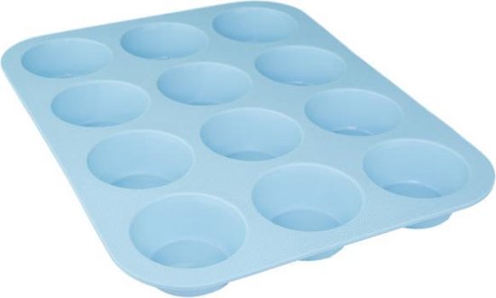 12-Muffinbakvorm - Lichtblauw - Siliconen - Bakvorm - Cupcake Bakvorm - Muffinvorm - Cupcake Vormpjes - Muffin - Cupcake - Non Stick - 12 Stuks