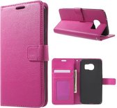 Litchi Cover wallet case hoesje Samsung Galaxy S7 roze