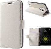 Litchi Cover wallet case hoesje LG G5 wit