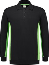 Tricorp 302003 Polosweater Bicolor Zwart/Lime maat S