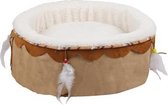 Dream Catcher Round Cuddler Bed Beige