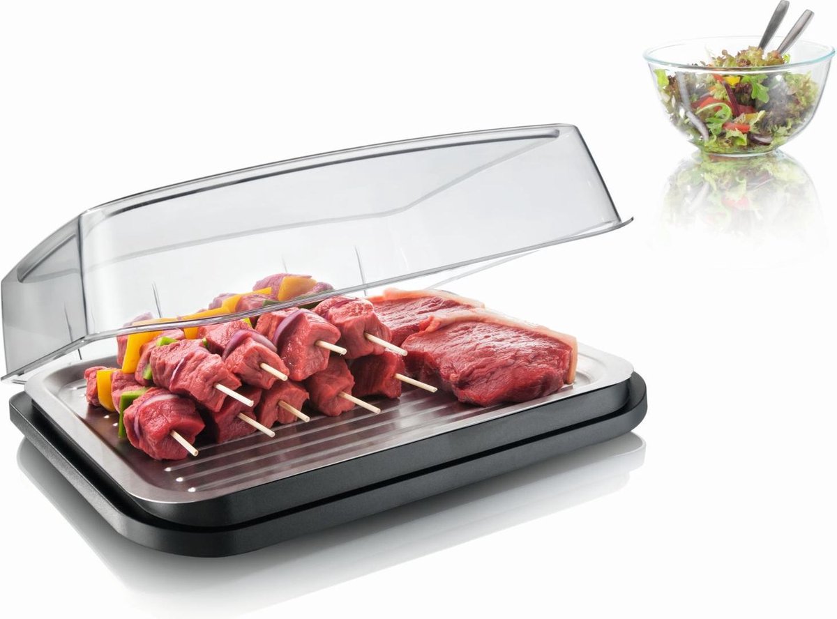 VacuVin Tomorrow's Kitchen Vlees/Vis Cool Plate - RVS - Grijs