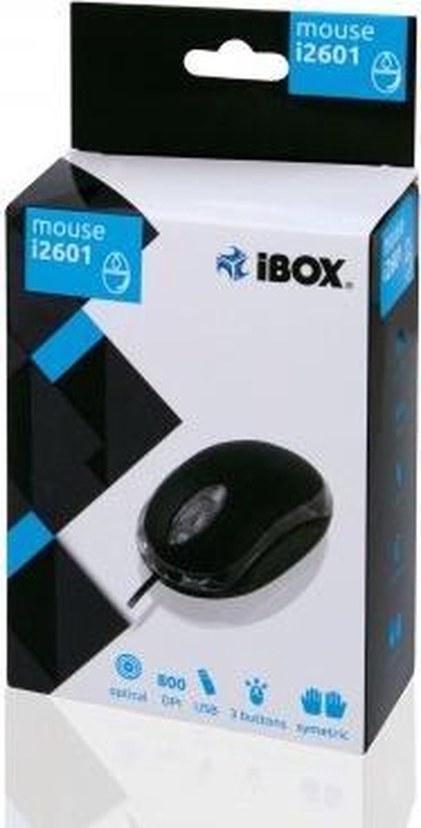 iBox i2601 muis Ambidextrous USB Type-A Optisch 800 DPI