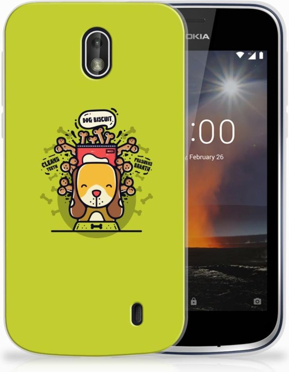 Nokia 1 Telefoonhoesje met Naam Doggy Biscuit