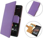 TCC Luxe Hoesje Sony Xperia ZR Book Case Flip Cover D5502 - Paars