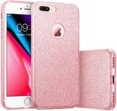 iPhone 8 Plus / 7 Plus Hoesje - Glitter Back Cover Bling Siliconen Case Hoes Roze