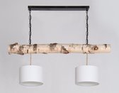Hanging lamp Berken ketting 120cm met witte kapjes