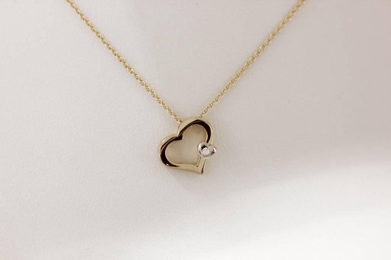 Huiscollectie Gouden ketting hart met diamant 416794071 45cm | bol.com