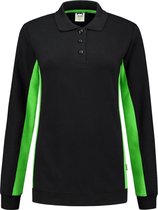 Tricorp polosweater bi-color dames - 302002 - zwart / lime - maat XS