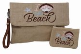 Jessidress Ibiza Style Envelope tas Handtasje met borduursels en Portemonee Handtas van Jutte - Bruin