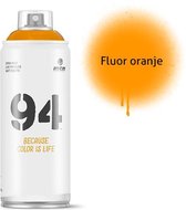 MTN94 Fluoriserend Oranje spuitverf - 400ml lage druk en matte afwerking