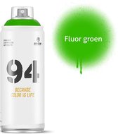 MTN94 Fluoriserend Groene spuitverf - 400ml lage druk en matte afwerking