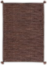 OSTA Medina – Vloerkleed – Tapijt – geweven – wol – eco – duurzaam - modern - boho - Beige/Rood - 70x140