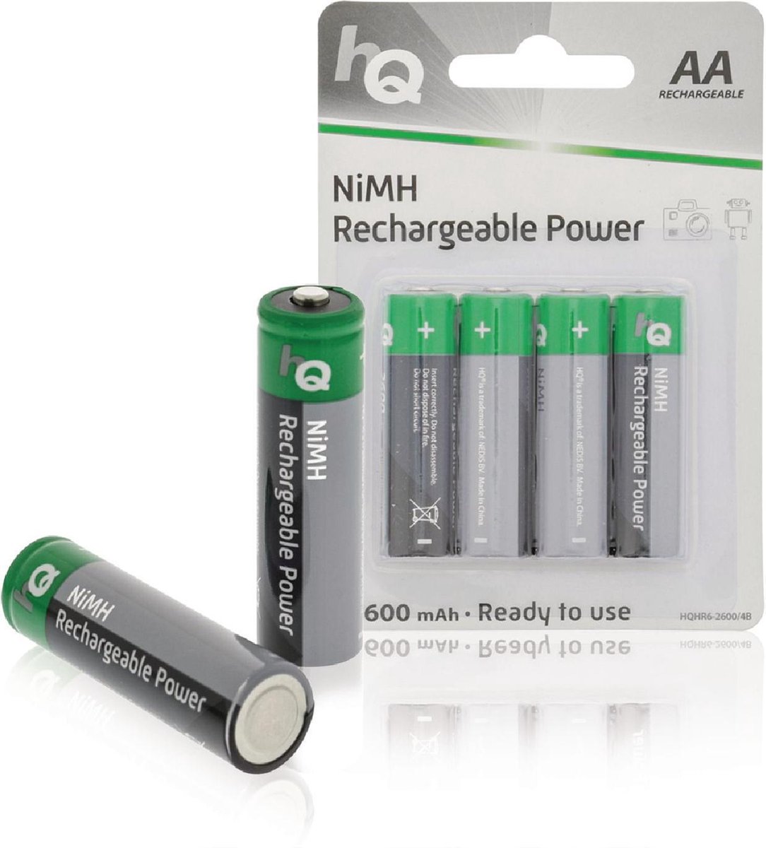 HQ set van 4 oplaadbare AA batterijen voor uw Traveler camera - 2600mAh