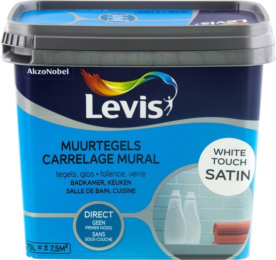 Levis Opfrisverf - Muurtegels Verf - Satin - White Touch - 0.75L