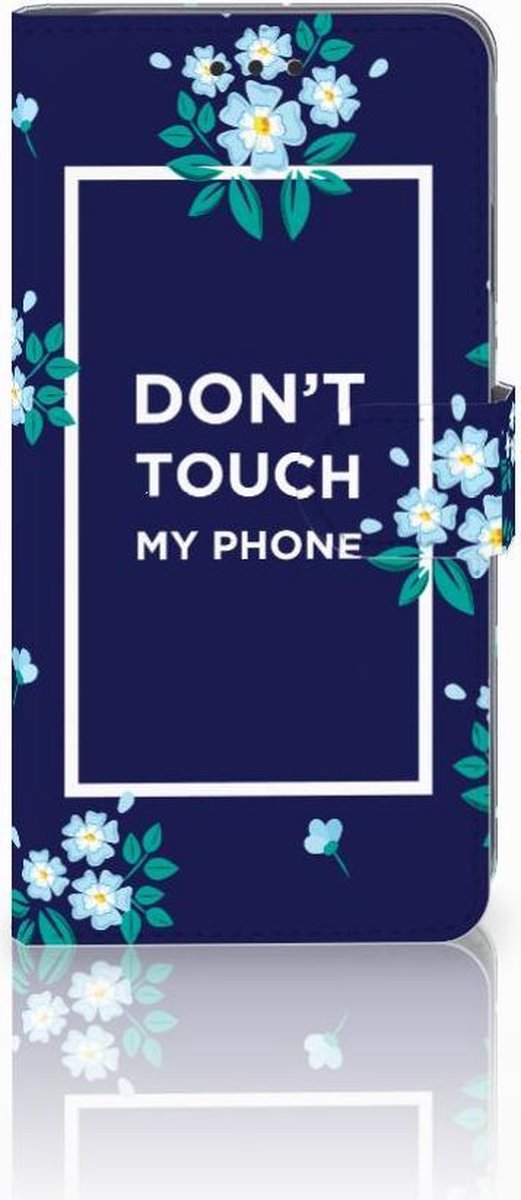 Apple iPhone Xs Max Portemonnee Hoesje Flowers Blue DTMP