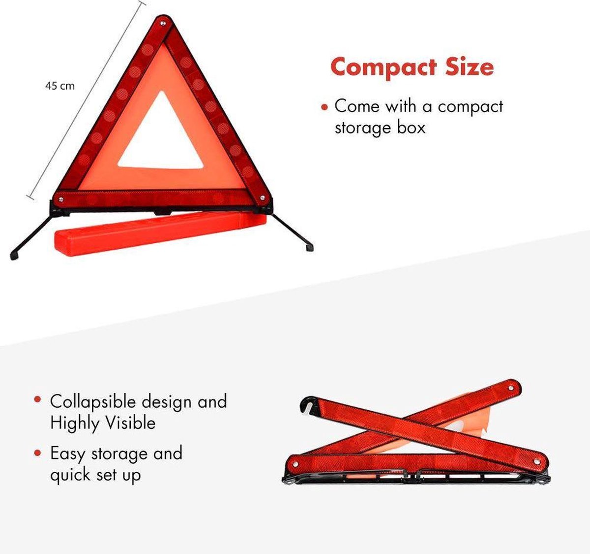 Auto 3-delige Veiligheid Set voor op de Weg – 45x7x7 cm | ANWB Veiligheidsset met Reflecterend Vest, Isolatiedeken en Gevarendriehoek | Autobenodigdheden – foto 4
