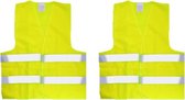 Duo Pack Fluorescerende Gele Wegenbouw Veiligheidsvesten – 2 Stuks - One Size Fits All – Geel | Fluorescerend en Reflecterend | Veiligheidsvest | Veiligheidshesje | Wegwerkersvest