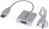 HDMI naar VGA Adapter met Audio kabel - Full HD - Wit