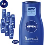 NIVEA Hairmilk voor Normaal Haar - 6 x 250 ml - Voordeelverpakking - Shampoo