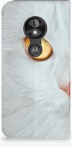 Motorola Moto E5 Play Uniek Standcase Hoesje Witte Kat