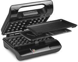 Nova Multi & Sandwich Grill Compact Pro – Contactgrill, Tosti Apparaat & Wafelijzer – 700 Watt – 6 Verwisselbare Platen – RVS – Compacte Multifunctionele Grill