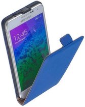 Samsung Galaxy Alpha Leder Flip Case hoesje Blauw