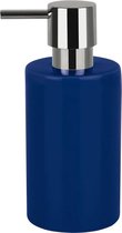 Spirella zeeppompje/dispenser Sienna - glans blauw - porselein - 16 x 7 cm - 300 ml - badkamer/toilet/keuken